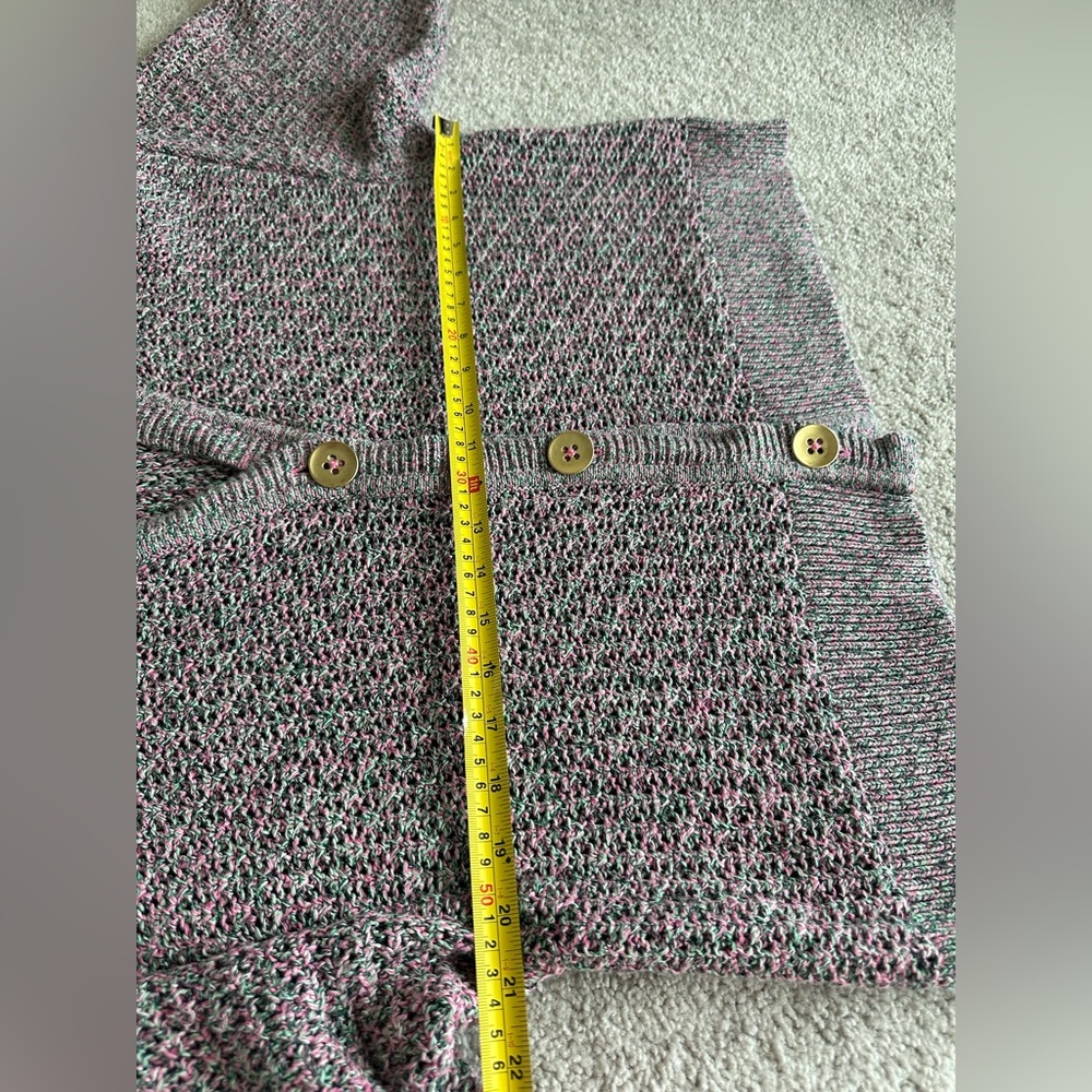 J.Jill Chunky Knit Cardigan Womens XL Button Front Cozy Boxy Textured Sweater - Picture 11 of 12